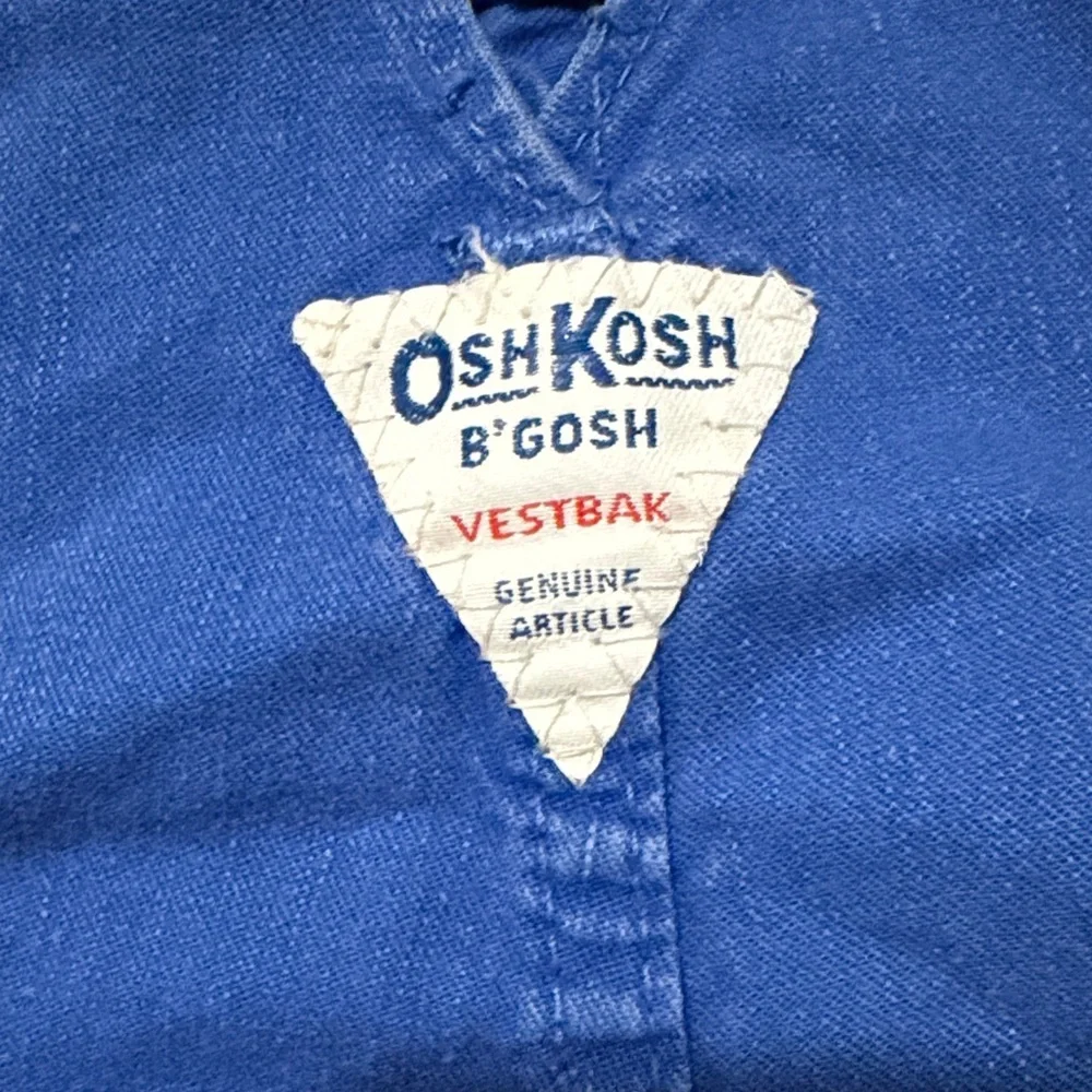 Vintage OshKosh B'gosh Royal Blue Kids Overalls Made in USA 3T
